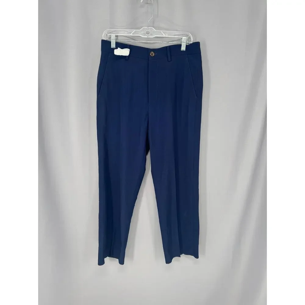 Gucci Pants Mens 32x26 Blue SPW Cropped Loose Wool Italy 421805 Z529B 4080